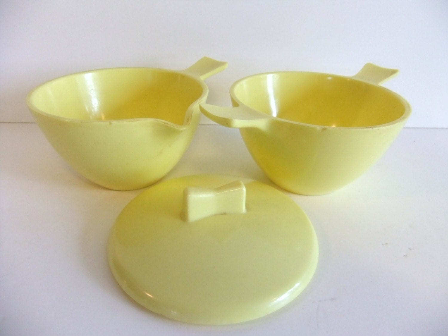Vintage Cream and Sugar Set yellow Melmac Haute Juice