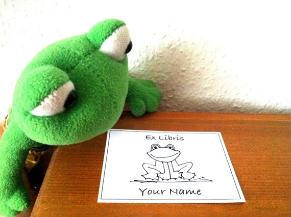 Booklabels Frog 15 Personalized Ex Libris Bookplates