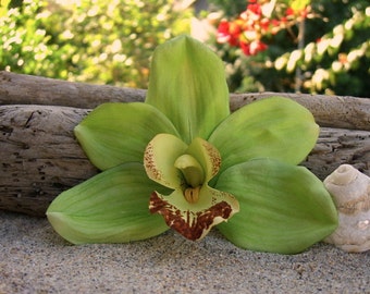 Orchid Flower Hair Clip-Weddings, Beach Destination Weddings, Vacations, Tropical Flowers, Hawaiian, Paradise, Floral Hair Clips