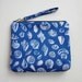 Wristlet - Clutch - Blue and White Seashells Pouch - Removable Strap - On Sale
