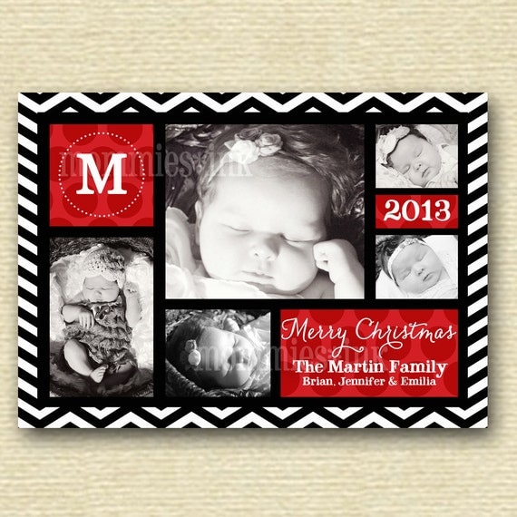 Items similar to Christmas Card, Photo Christmas Card, Chevron Christmas Card, Monogram