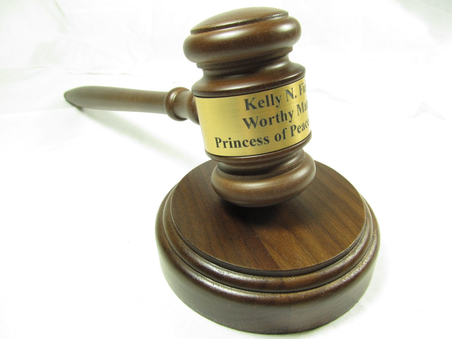 Personalized Engraved Wood Gavel with Sound Block Gift