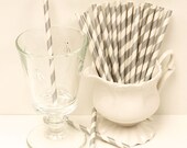 25 Silver Paper Straws Straws, SHORT Cocktail STRAWS,Wedding, Black Tie, Graduation, Anniversaries, Formal, Cocktail Dinner Party Il_170x135