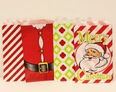 Christmas Party Favor Bags, 30 Assorted Bags, Vintage, Retro, Holiday Party Favors, Baking, Packaging, Santa Suit, Candy Bag,Trendy, Stylish Il_170x135