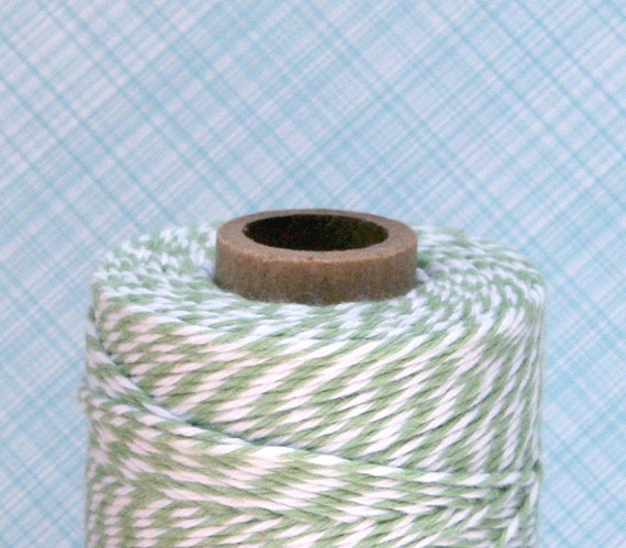 Seaweed Green Bakers Twine - Green and White Bakers Twine (240 yard spool) Il_570xn