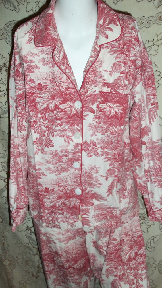 vintage shabby chic toile print soft cotton pajamas made in vintage shabby chic toile print soft cotton pajamas made in