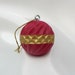 Carved Golf Ball Ornament Unique Golfer Golfing Gift Idea Ruby Red Gold Christmas Ornament
