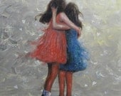 Sisters Hugging Art Print two sisters girls room art paintings, sisters wall art, loving sisters, two girls, best friends, Vickie Wade Art Sisters Hugging Art Print two sisters girls room art paintings, sisters wall art, loving sisters, two girls, best friends, Vickie Wade Art
