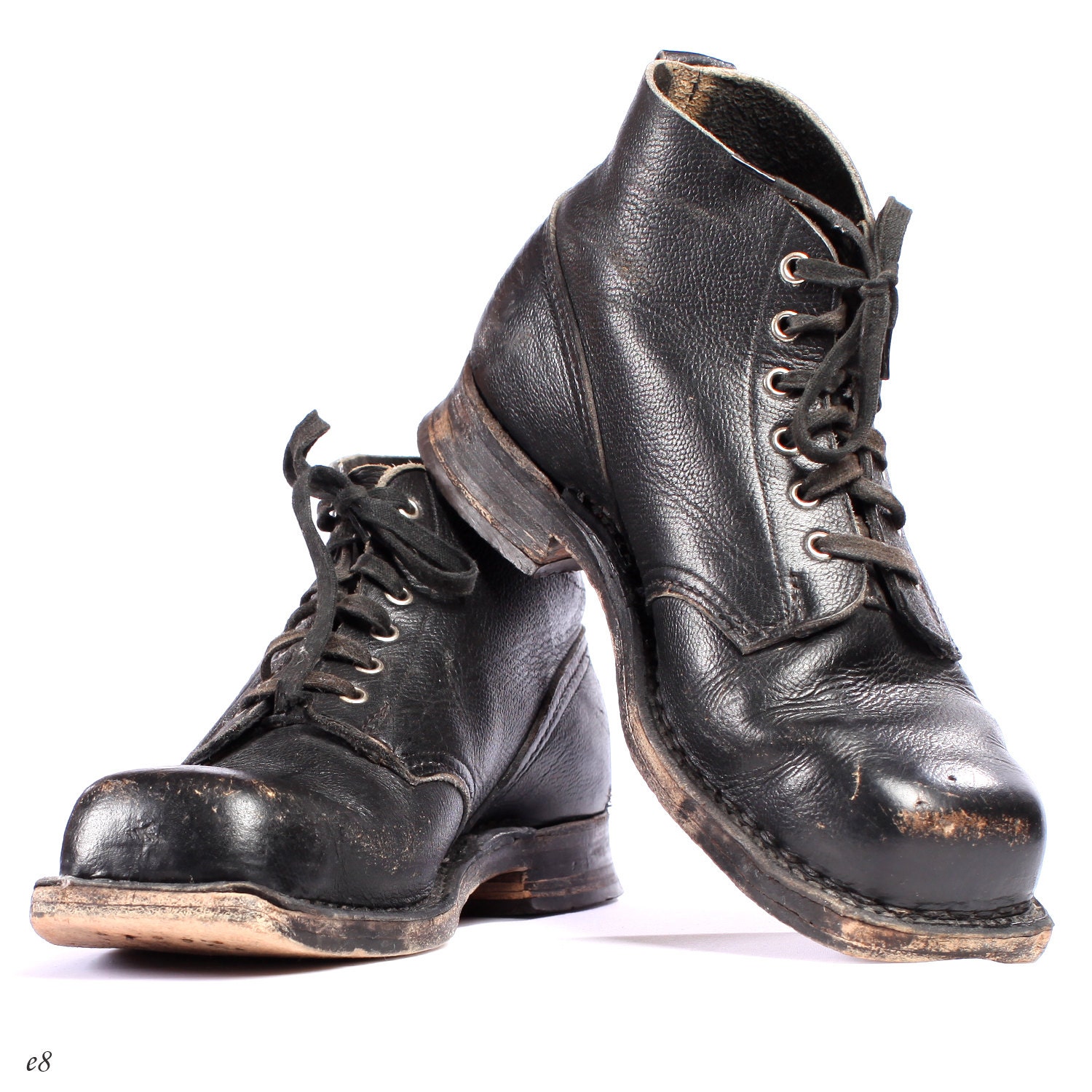 used black combat boots