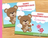 Bear Cupid Printable Valentines Day Cards for Kids - DIY Il_170x135