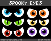 Spooky Eyes Clipart - Digital Clip Art Graphics for Personal or Commercial Use Il_170x135