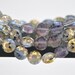 40pcs Matte Rondelle Faceted Glass Crystal Coin Beads Gold Purple-(TS60-3)