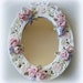 Wall Mirror Framed Mirror White Mirror Flower Mirror Shabby Chic Mirror Decorative Mirror Vanity Mirror Small Mirror Floral Ornate Oval