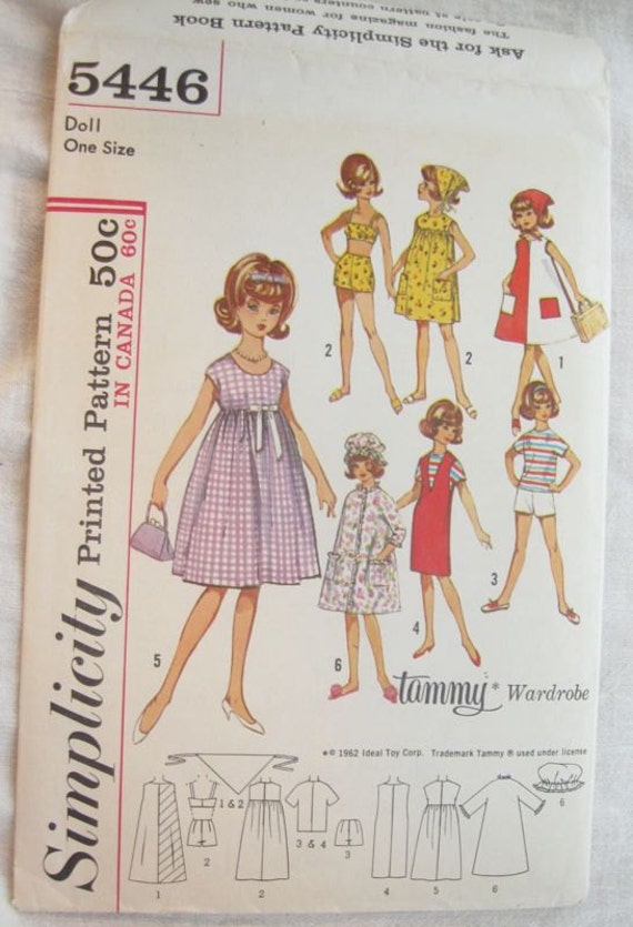Simplicity 5446 Tammy Doll Clothes Vintage Sewing Pattern 12