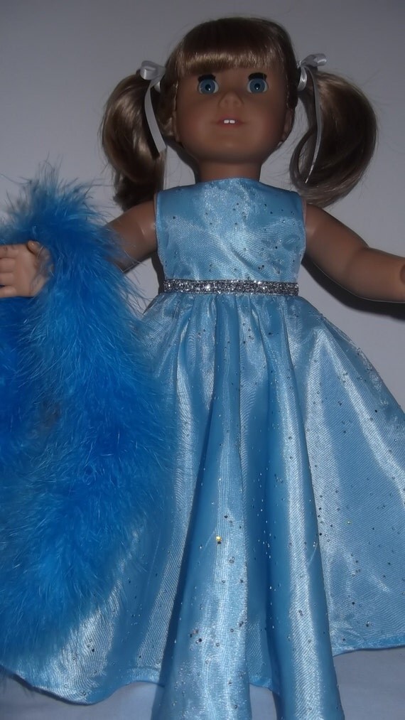 American Girl doll clothes Blue Sparkly Gown and by susiestitchit