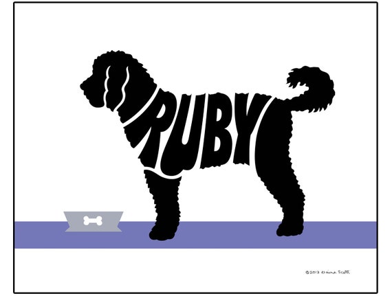 Download Personalized Labradoodle Print Labradoodle Silhouette Gift