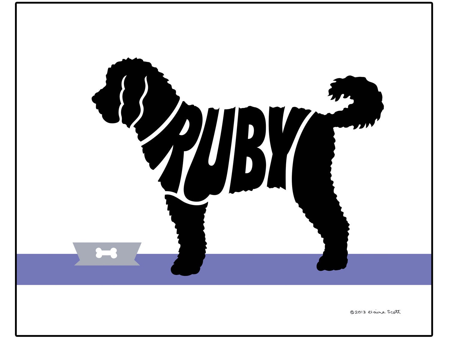 Download Personalized Labradoodle Print Labradoodle Silhouette Gift