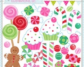 Christmas Candy Cute Digital Clipart - Commercial Use OK - Christmas Clipart, Christmas Graphics, Christmas Candy, Candy Clipart Il_170x135