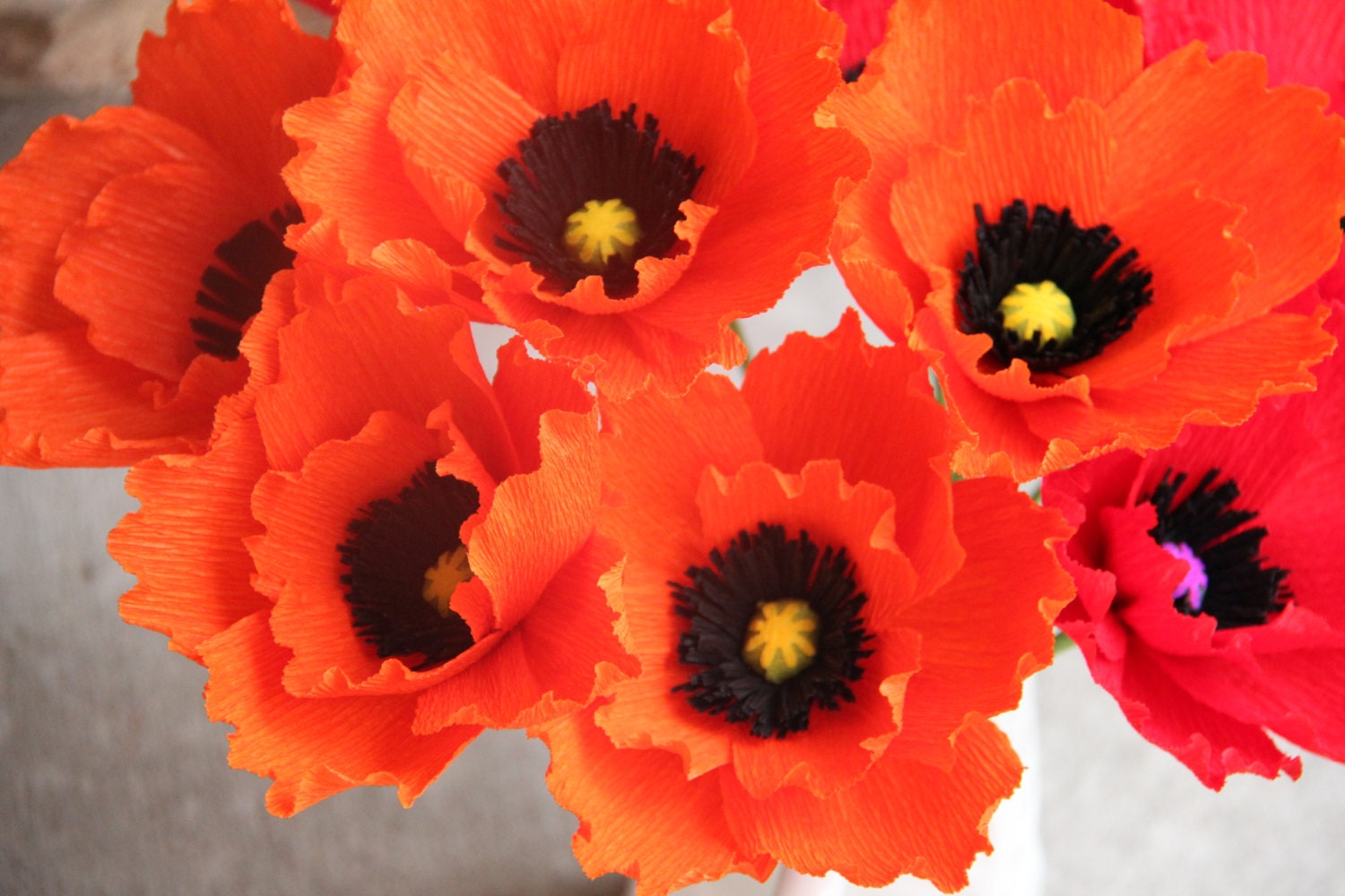 Poppy Flowers Orange Poppy paper poppy Crepe Paper