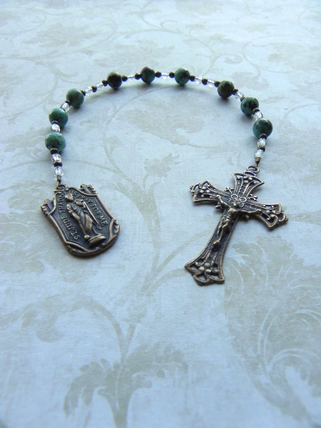 St. Jude Chaplet Pocket Rosary Catholic Saint Antique