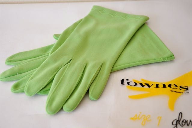 Vintage 50s Lime Green Cloth Gloves Sz 7 By Bfyvintage On Etsy