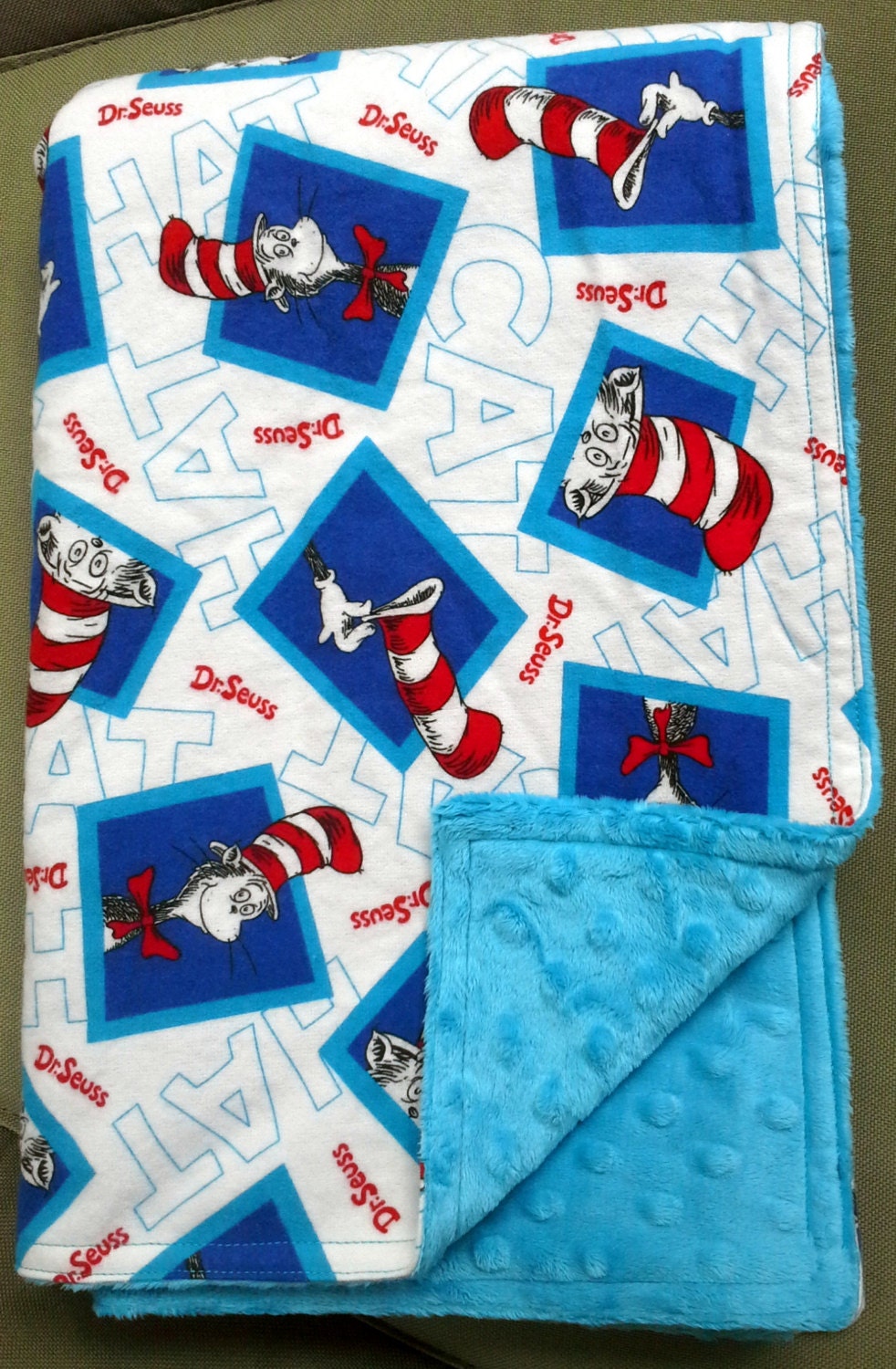 Baby Blanket Dr. Seuss Cat In The Hat Flannel and Bright