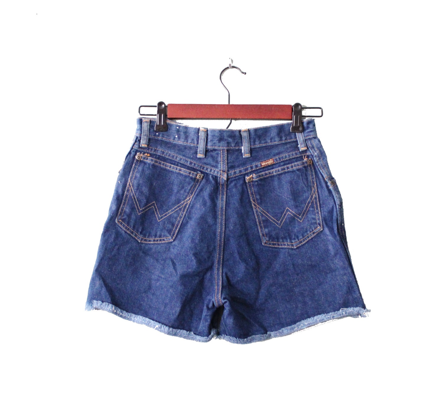Vintage Early 80s Deep Blue Cut Off Denim Shorts Women S