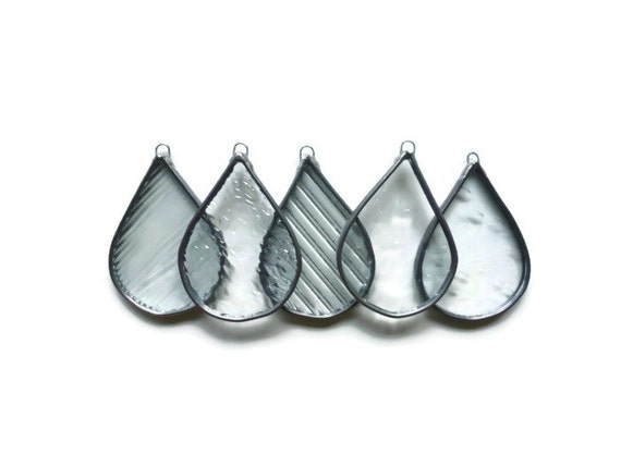 pressed glass with raindrop pattern