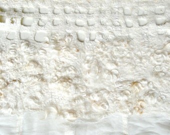 felted white wallhanging 'April'