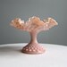 Pink Hobnail Milk Glass Footed Compote by Fenton, 1950s Rose Pastel