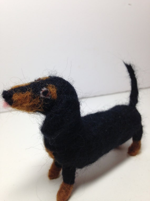 Needle felted dachshund wool felt dachshund figurine
