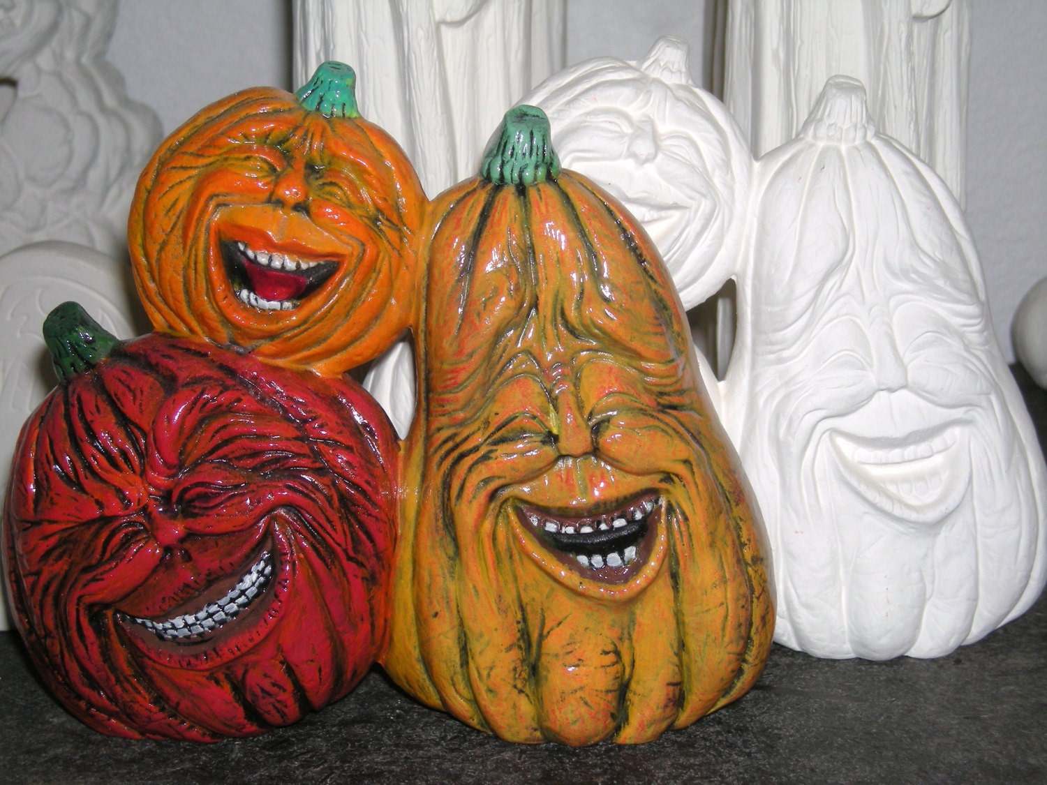 Halloween Pumpkin Faces Ready To Paint Ceramics Poured By   Il Fullxfull.501824687 Skd7 