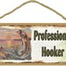 Professional HOOKER FISHING SIGN Fisherman Man Cave Fish Sportsman Decor Wall 5" x 10" Plaque