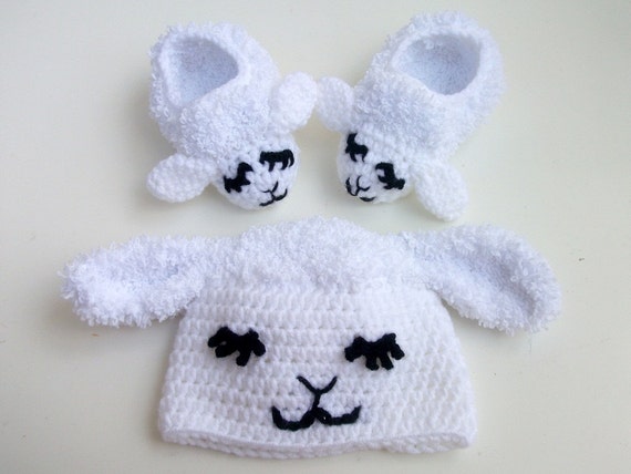 gifts lambs little crochet props and and Booties,Photo Little for or Baby Lamb Baby Hat Prop, Toddler Girl