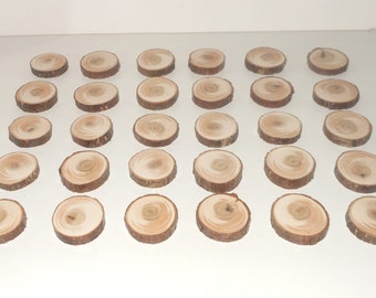 Handcrafted Western Red Cedar Branch Rounds A Quantity Of 30 Great For Your Wedding Or Party Favors - DIY Wedding - Rustic Party