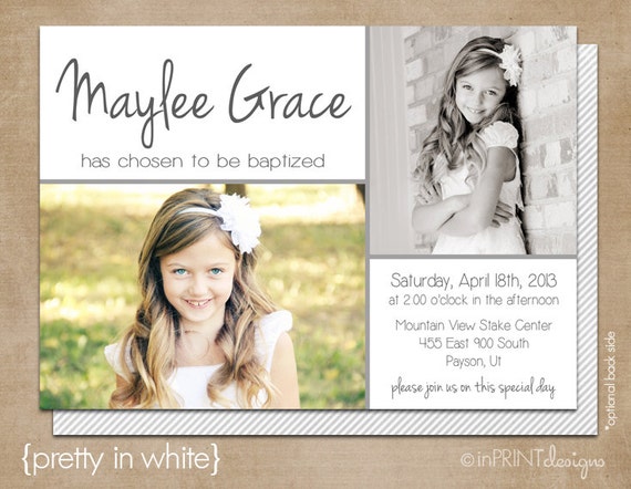 Mormon Baptism Invitations Template 3