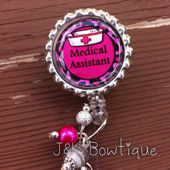 Medical Assistant retractable badge reel id holder badge