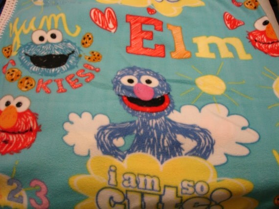 sesame street characters fleece throw blanket