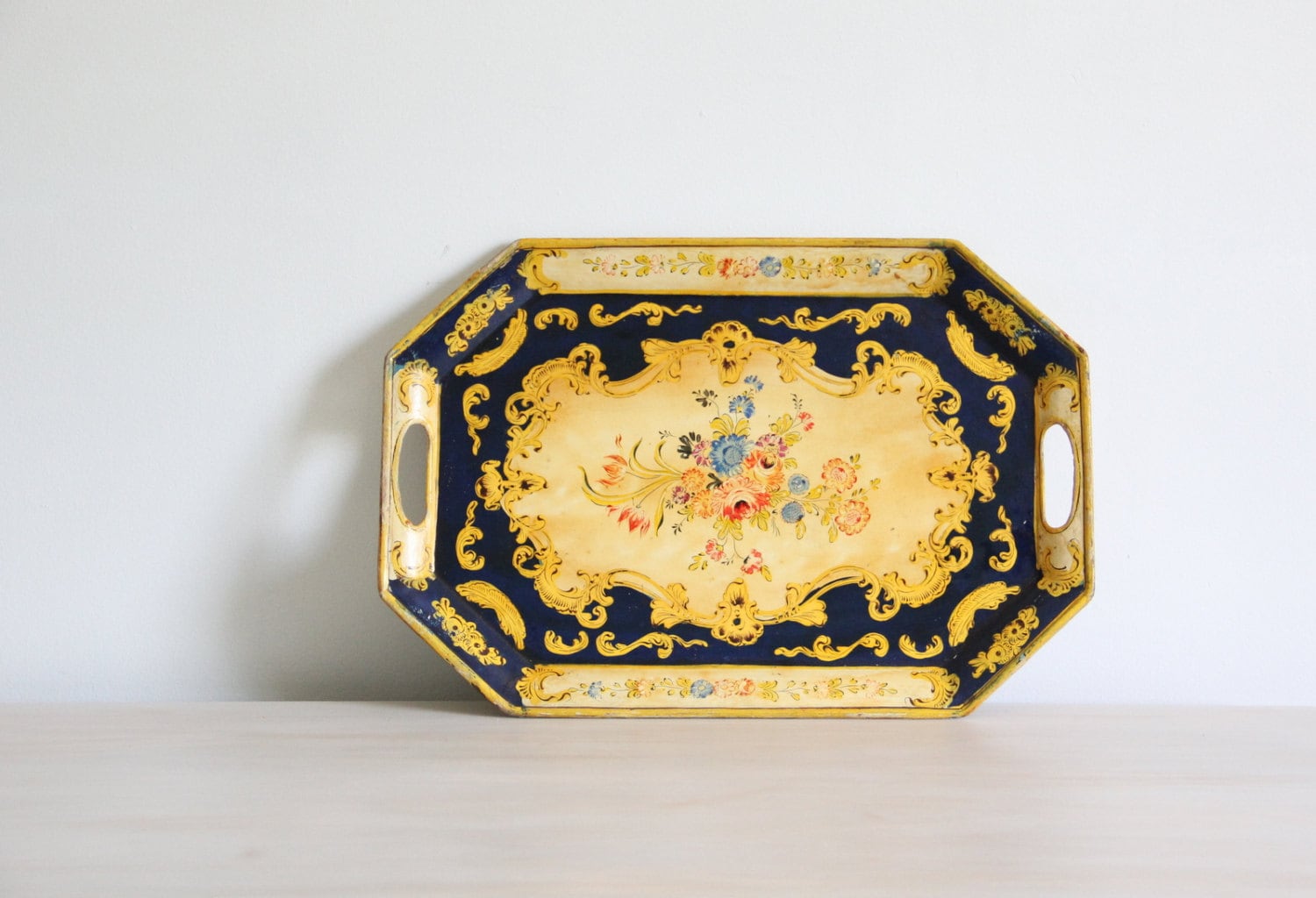 vintage decorative serving tray / platter vintage bar decor