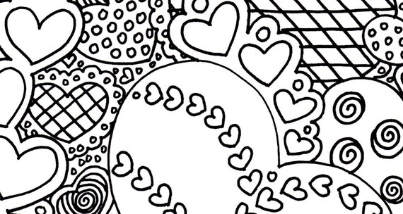 The Hearts Have It printable adult coloring page printable