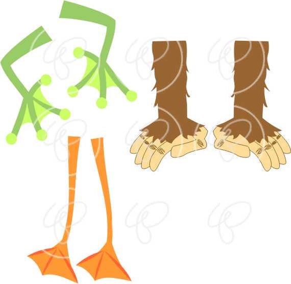 Whose Feet Animal Digital Clipart Pack 300 dpi Elephant