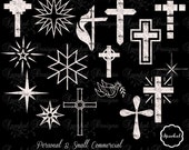 Cross Chalkboard Clipart, Star Clipart, Christmas Stars, Great for Scrapbooking or Invitations Il_170x135