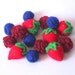 Felt Food Berry set (strawberry raspberry blueberry) eco friendly children's pretend play food for toy kitchen, felt strawberry