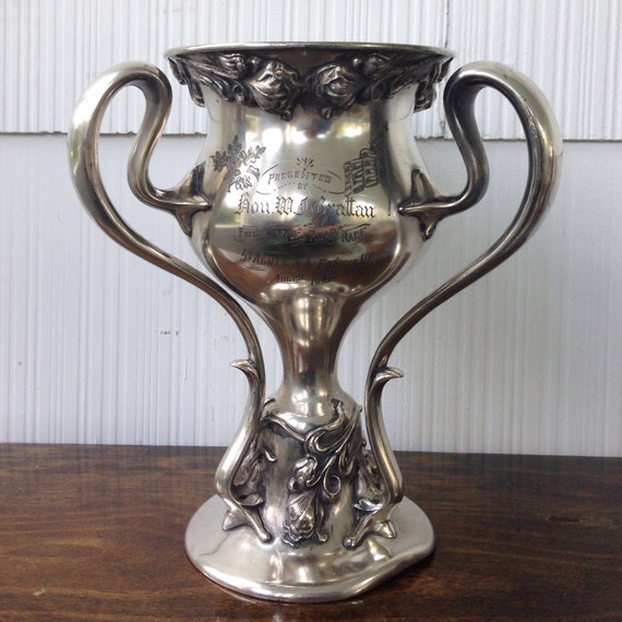 Antique 1908 Silver Early Car Race Trophy Cup