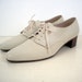 VINTAGE Women's Leather Lace Up Shoes by Enzo Angiolini BEIGE - Size 8