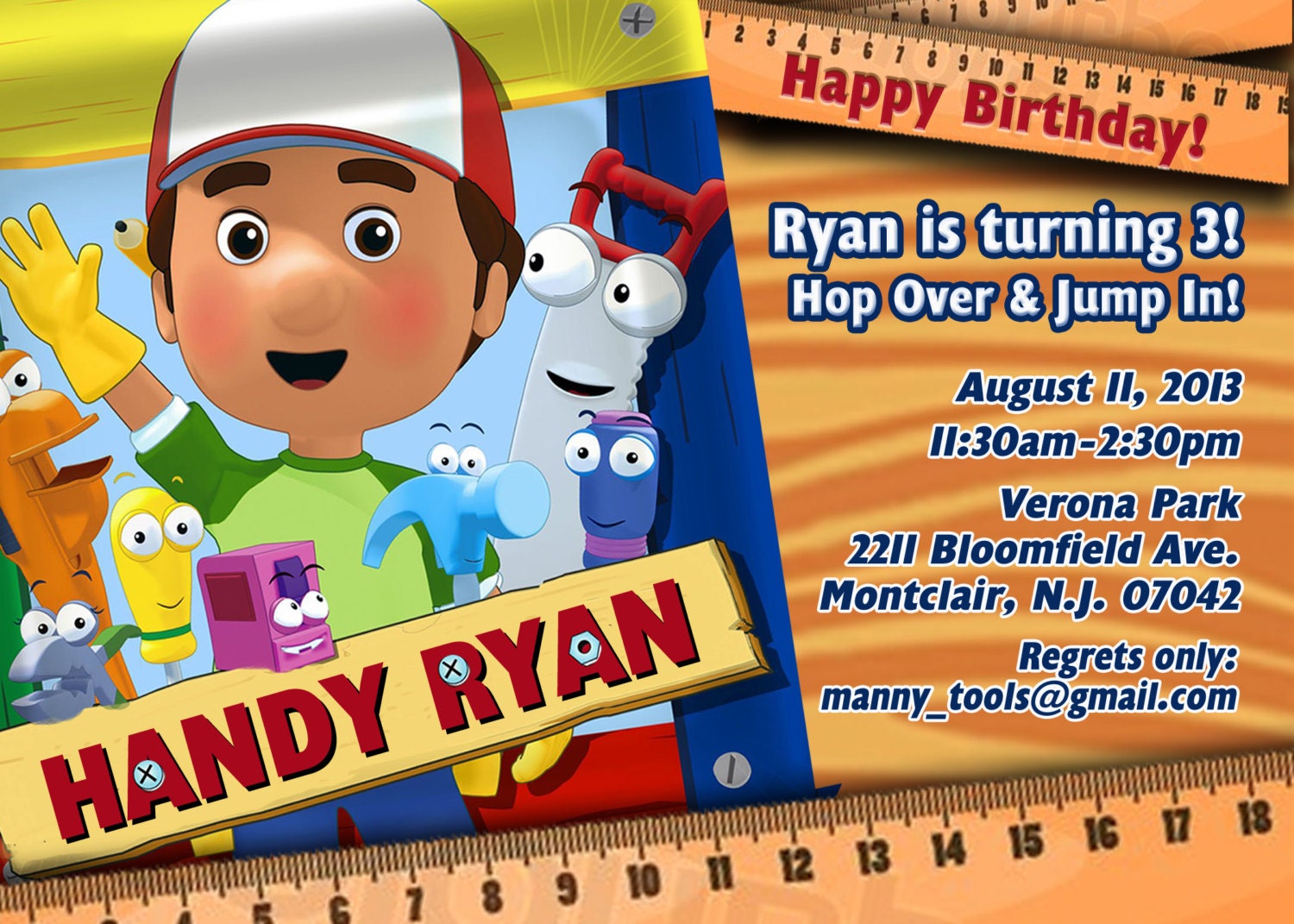 Handy Manny Birthday Invitations Handy Manny birthday