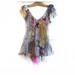 Beautiful Unique Art to Wear Cotton Tunic GRAY GIRL Boho Hippie Cinderella Gipsy Ethno Country