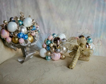 CUSTOM HOLIDAY Bridesmaid's Christmas Ornament Bouquet - to fit your style, budget & colors