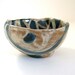 Handmade pottery ceramic bowl formed with red clay, cream, blue glazes, gift idea for men, women, home decor housewares serving, organize.