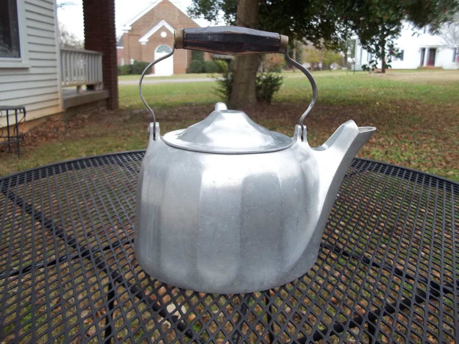 Vintage Wagner Ware Colonial Teapot Tea Kettle Cast Iron 5